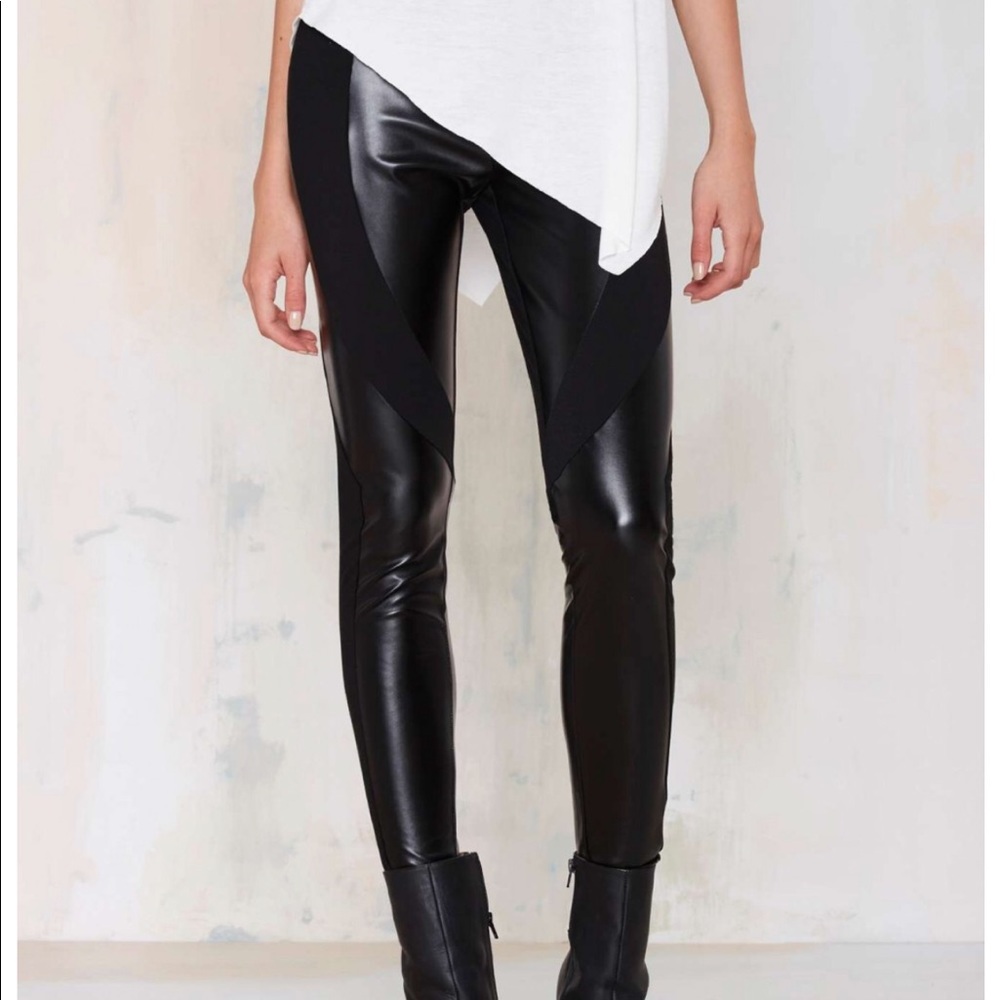 Nasty Gal Faux Real leggings